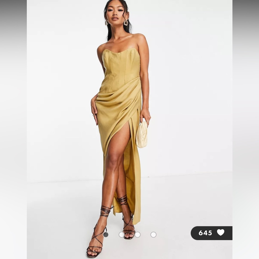 ASOS DESIGN corset bandeau midi dress